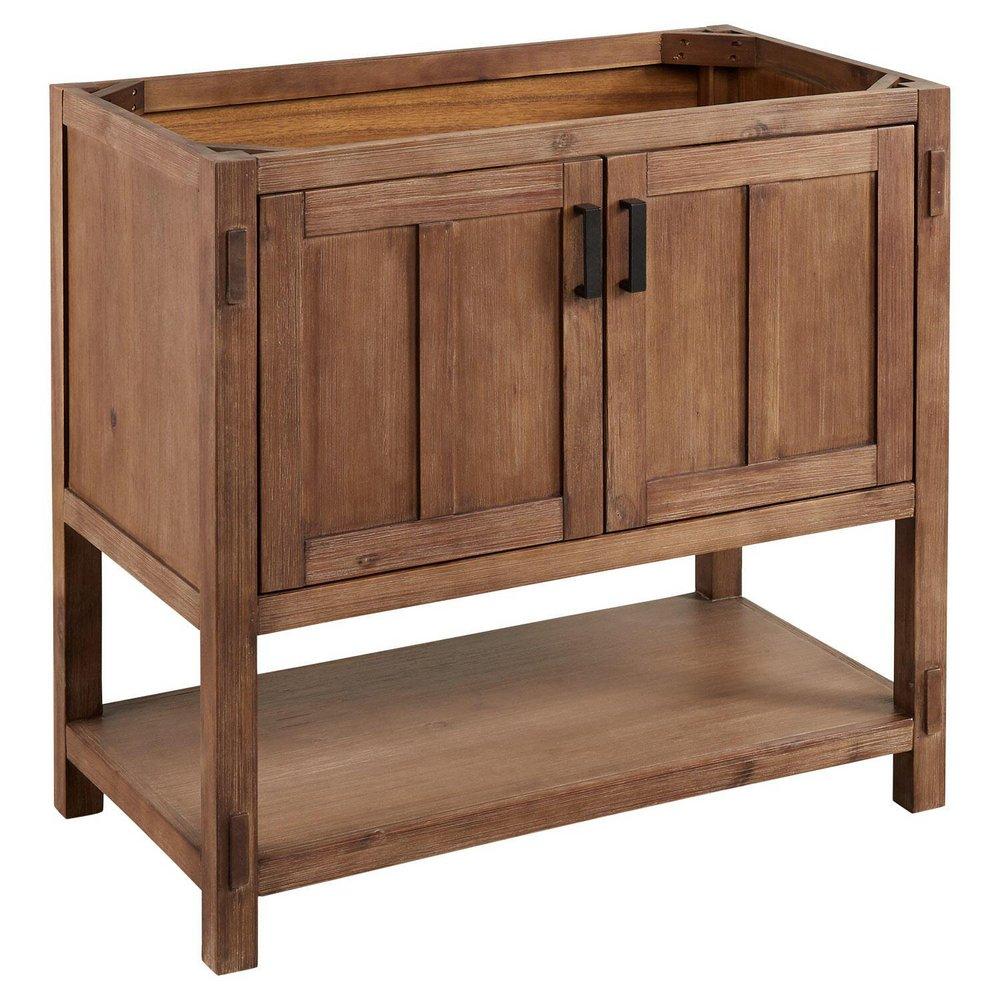 Signature Hardware Absolute Black 36 in. Floor Mount Vanity 