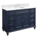 Signature Hardware Vintage Navy Blue 48 in. Floor Mount Vanity 