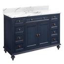 Signature Hardware Vintage Navy Blue 48 in. Floor Mount Vanity 
