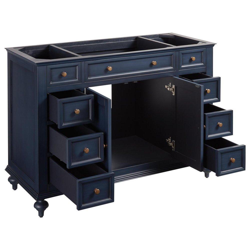 Signature Hardware Vintage Navy Blue 48 in. Floor Mount Vanity 