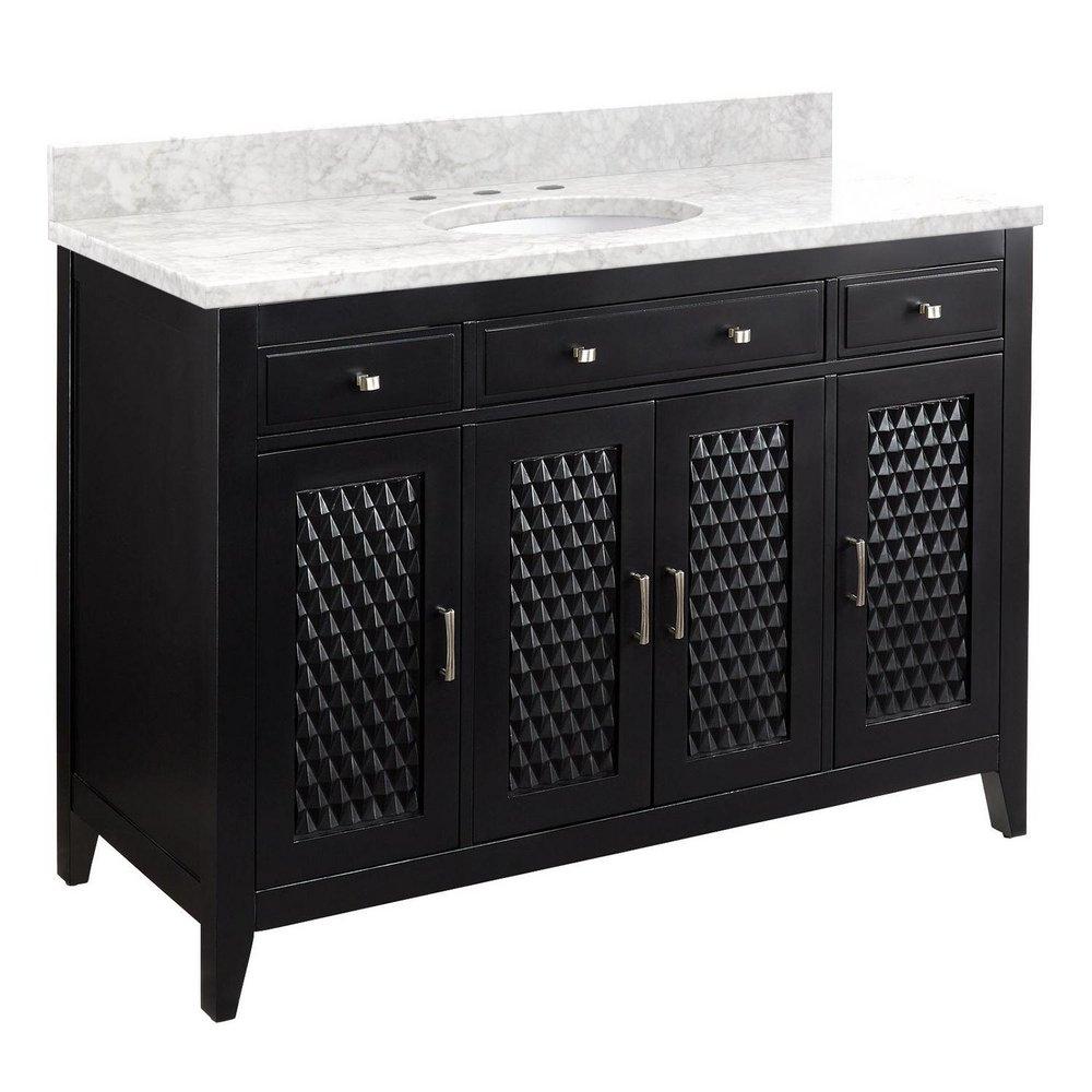 Signature Hardware Black 48 in. Floor Mount Vanity 