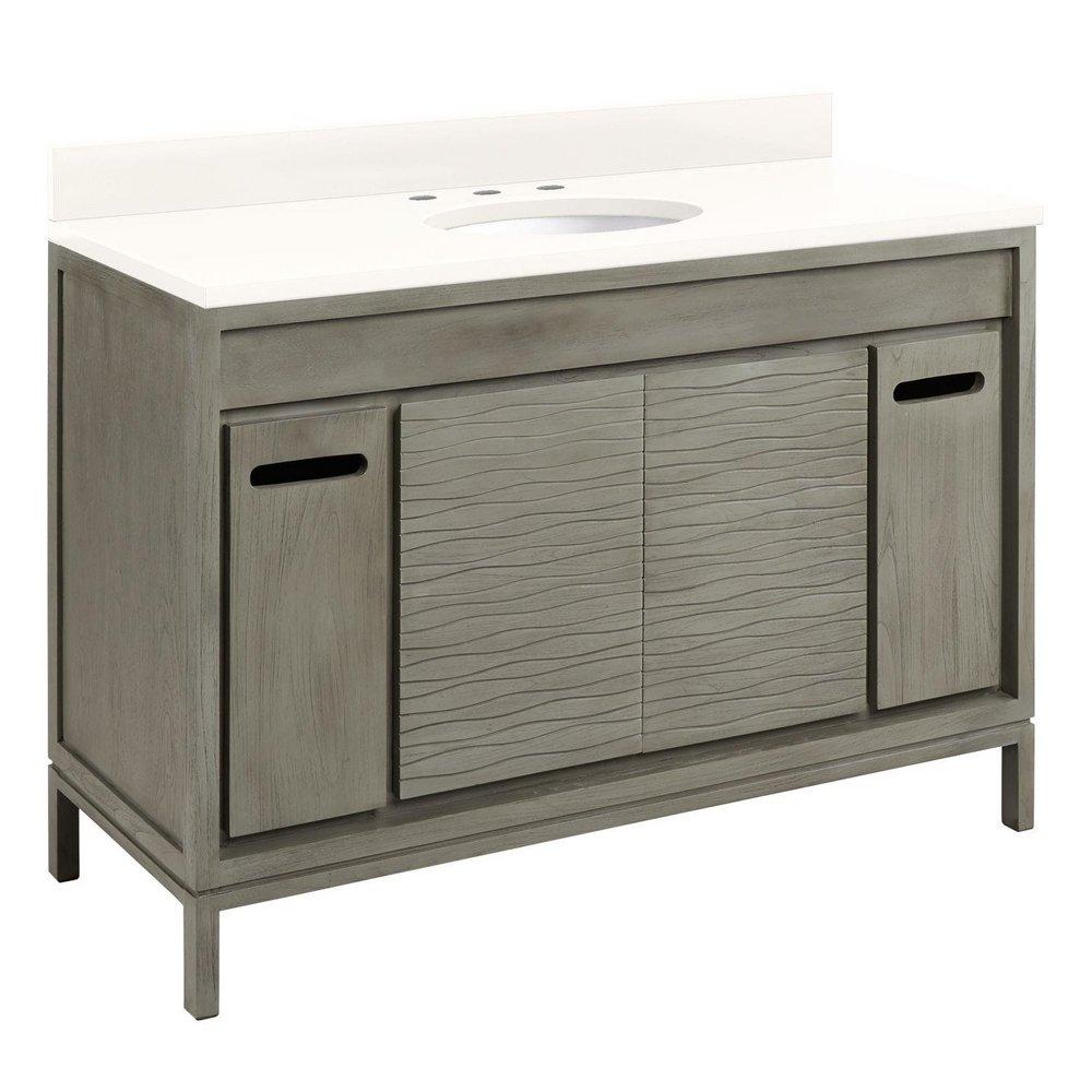 Signature Hardware Grey Wash 48 in. Floor Mount Vanity 