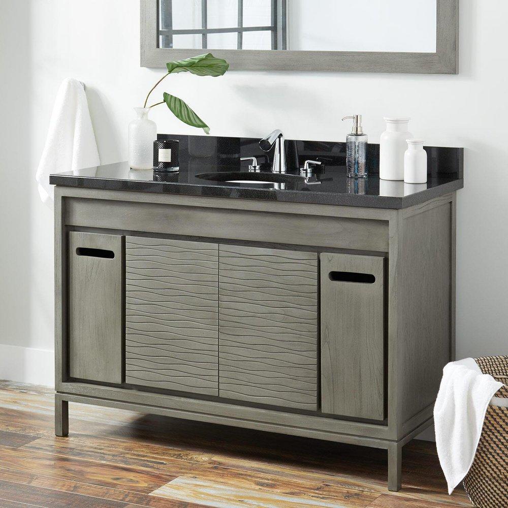 Signature Hardware Grey Wash 48 in. Floor Mount Vanity 