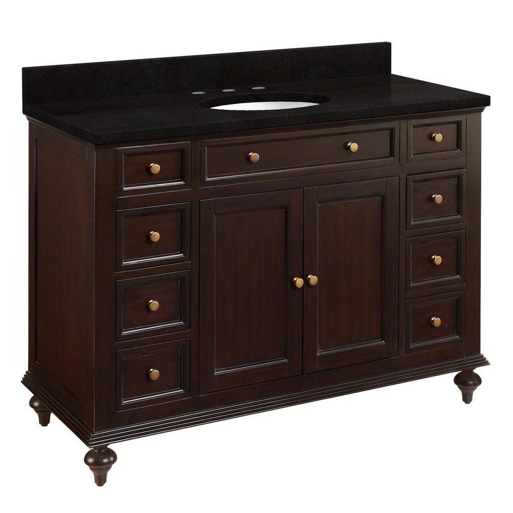 Signature Hardware Dark Espresso 48 in. Floor Mount Vanity 