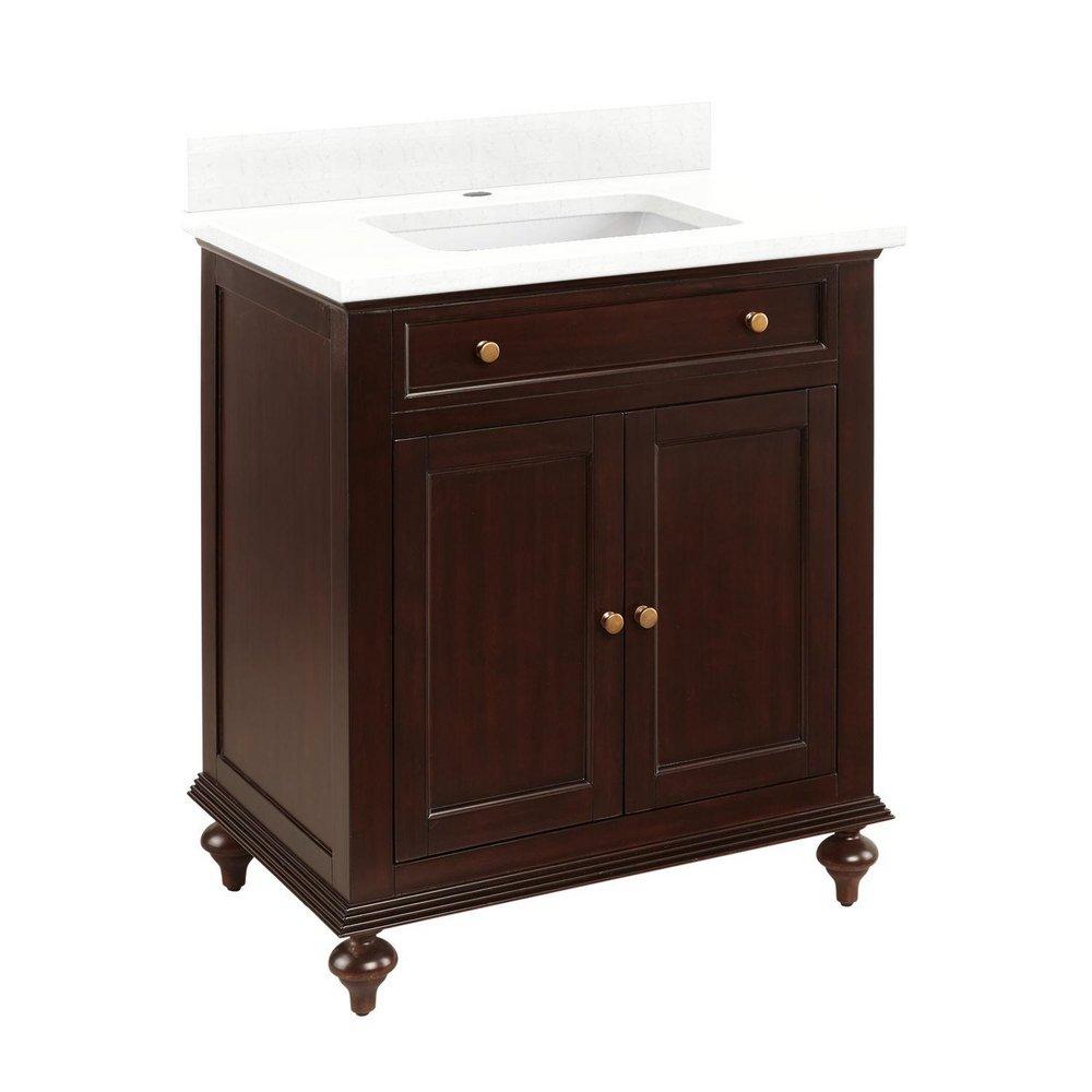 Signature Hardware Dark Espresso 30 in. Floor Mount Vanity 