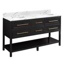 Signature Hardware Black 60 in. Floor Mount Vanity 