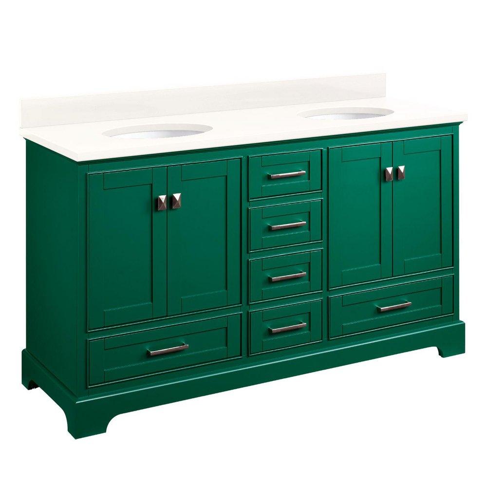 Signature Hardware Emerald Green 59-1/4 in. Floor Mount Vanity 