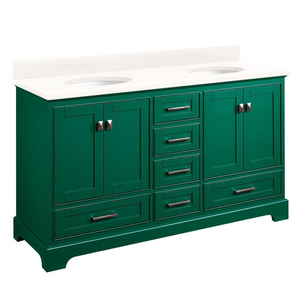 Signature Hardware Emerald Green 59-1/4 in. Floor Mount Vanity 