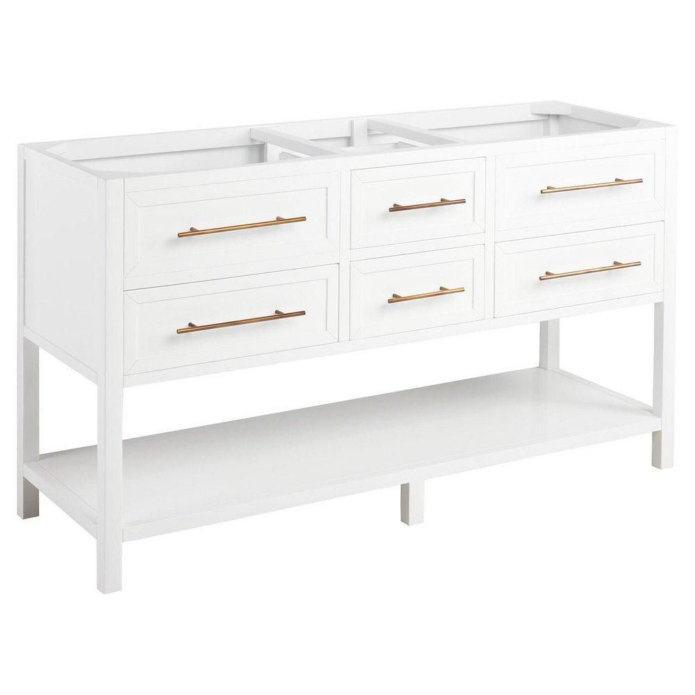 Signature Hardware Bright White 60 in. Floor Mount Vanity 