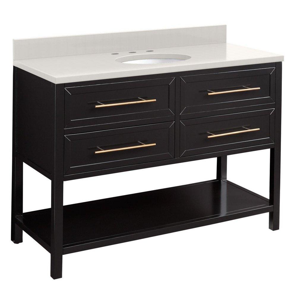 Signature Hardware Black 48 in. Floor Mount Vanity 