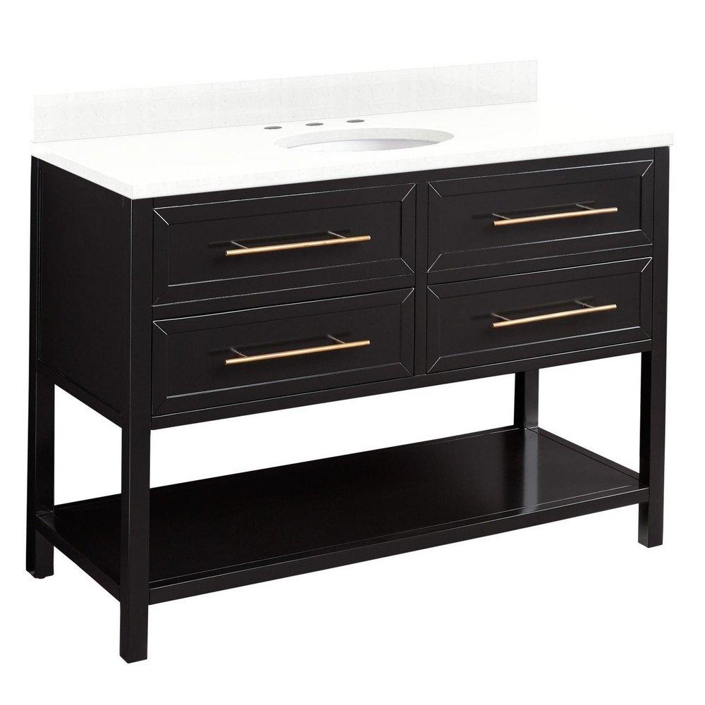 Signature Hardware Black 48 in. Floor Mount Vanity 