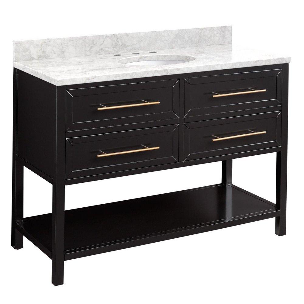 Signature Hardware Black 48 in. Floor Mount Vanity 