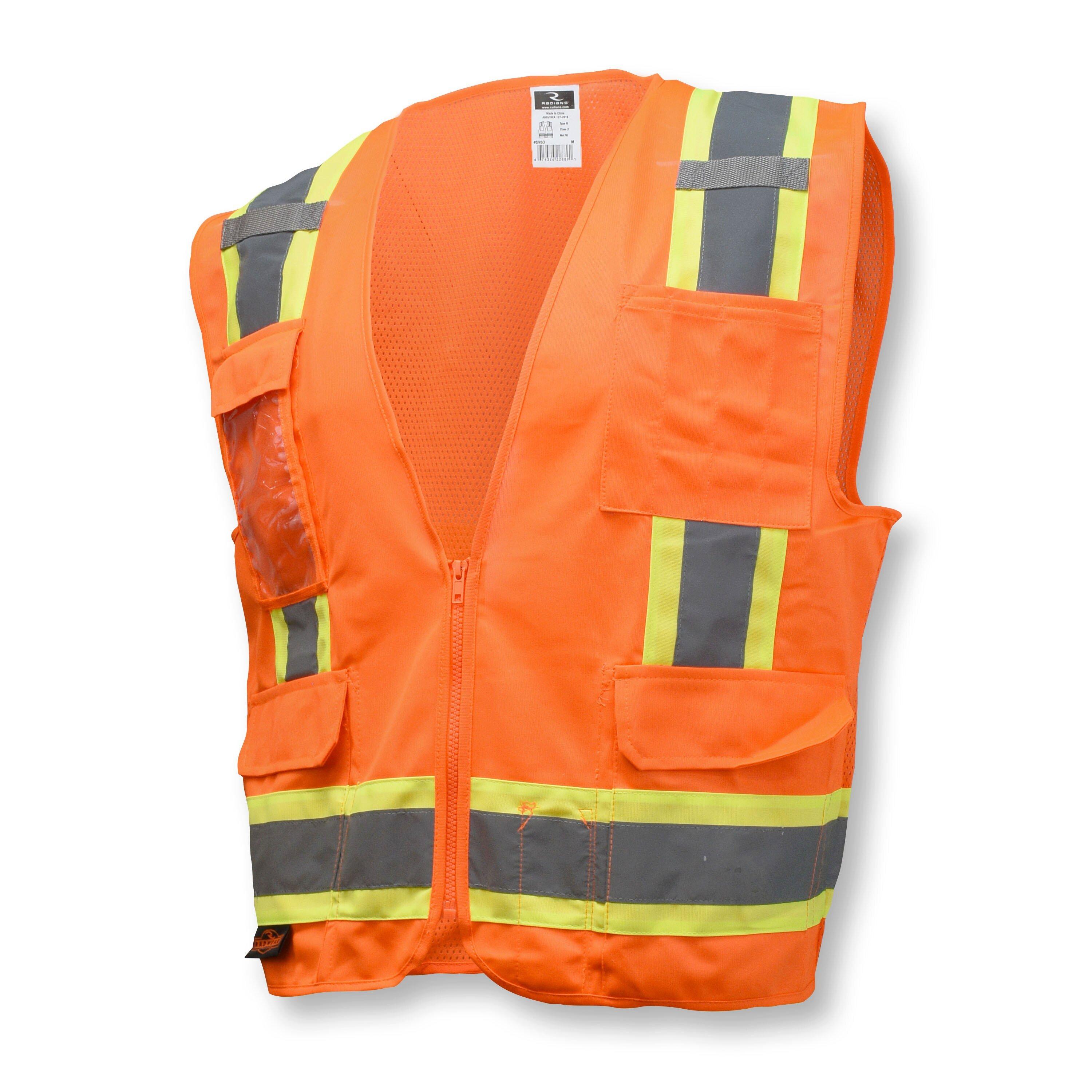 Solid and Mesh Safety Vest featuring Brandt, XL 