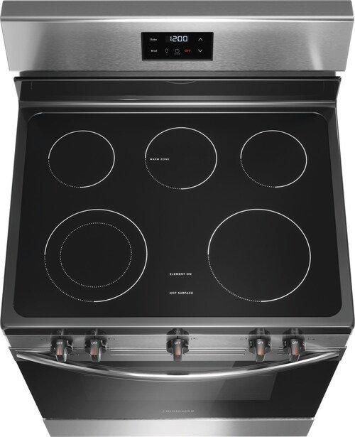 Frigidaire Stainless Steel 30 x 47-3/4 in. 5.3 cu. ft. 5-Burner Electric Freestanding Range 