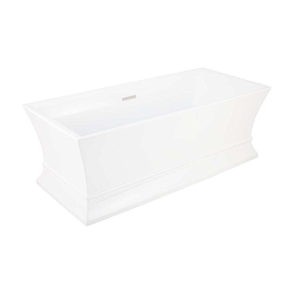 Signature Hardware White 66-15/16 x 29-1/2 in. Freestanding Bathtub with Center Drain 