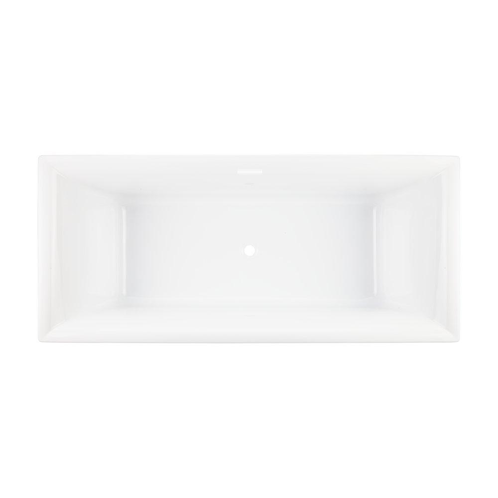 Signature Hardware White 66-15/16 x 29-1/2 in. Freestanding Bathtub with Center Drain 