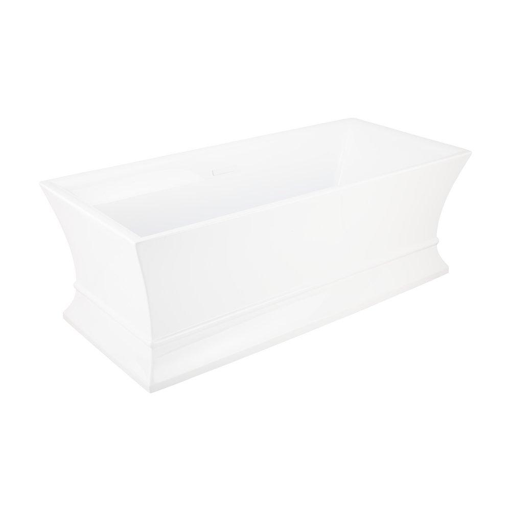 Signature Hardware White 66-15/16 x 29-1/2 in. Freestanding Bathtub with Center Drain 