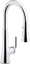 Single Handle Pull Down Kitchen Faucet in Polished Chrome