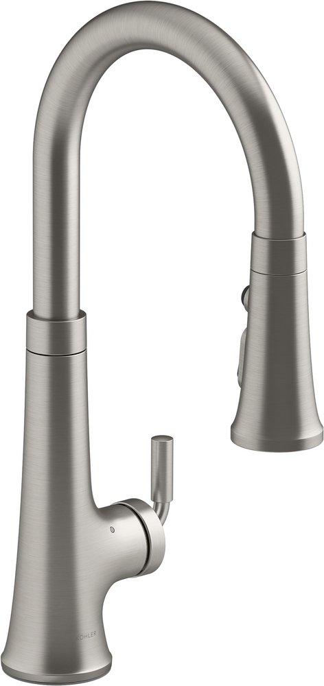 KOHLER Vibrant&reg; Stainless Single Handle Pull Down Kitchen Faucet 