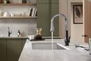 KOHLER Polished Chrome/Matte Black Single Handle Pull Down Kitchen Faucet 