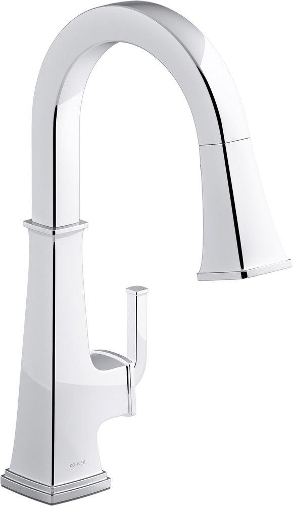 KOHLER Polished Chrome Single Handle Pull Down Kitchen Faucet 