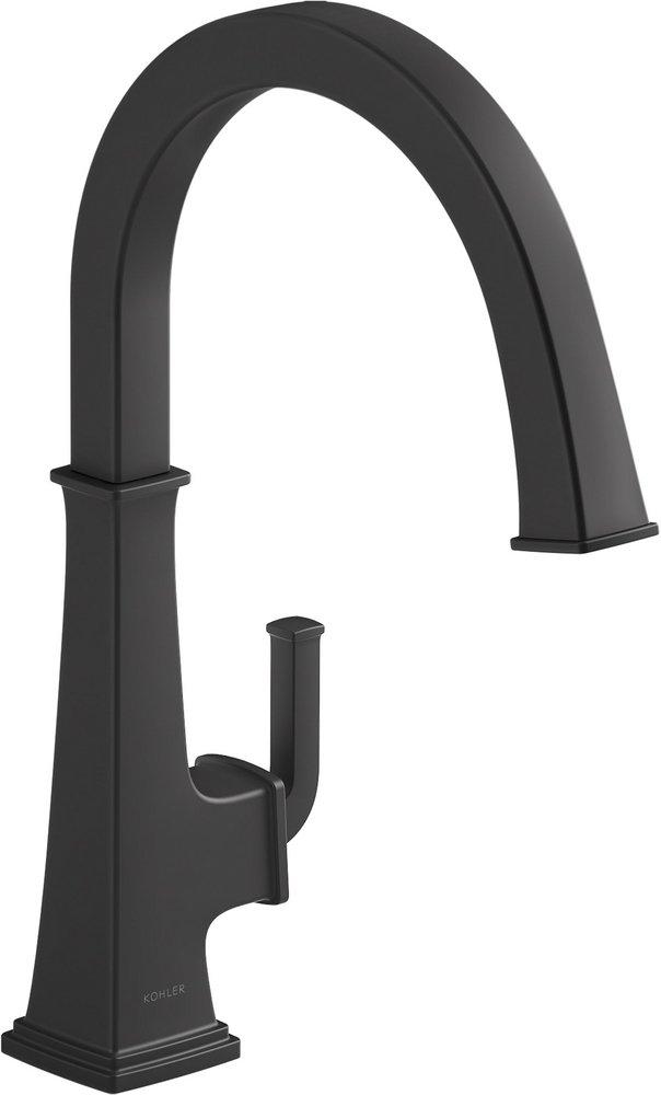 KOHLER Matte Black Single Handle Lever Bar Faucet 