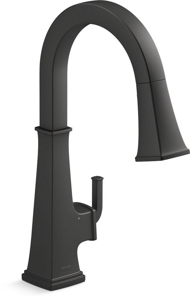 KOHLER Matte Black Pull Down Kitchen Faucet 