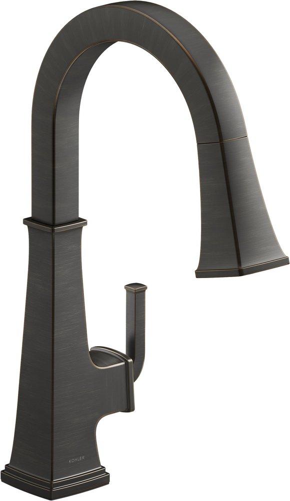 KOHLER Oil Rubbed Bronze Single Handle Pull Down Kitchen Faucet 
