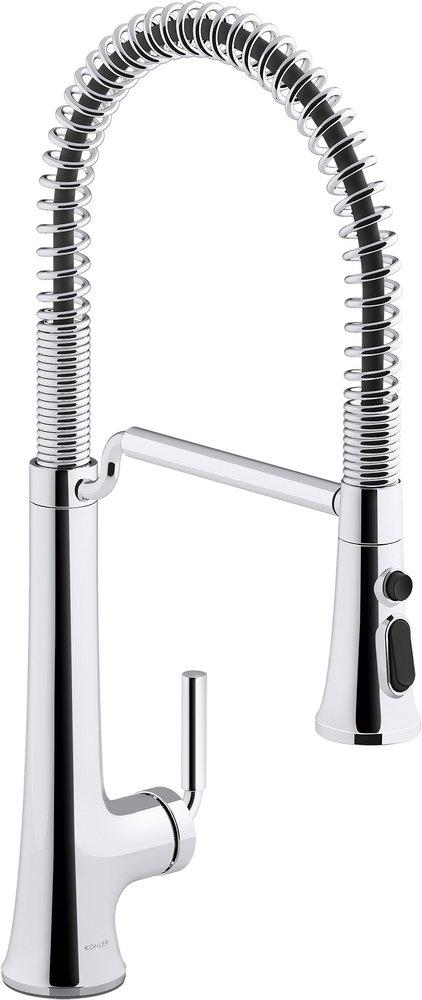 KOHLER Polished Chrome Single Handle Pull Down Kitchen Faucet 