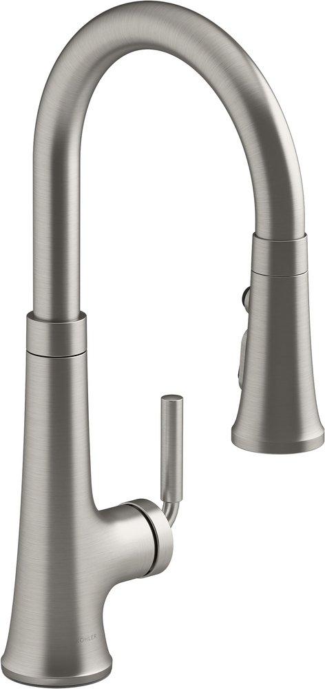 KOHLER Vibrant&reg; Stainless Single Handle Pull Down Kitchen Faucet 