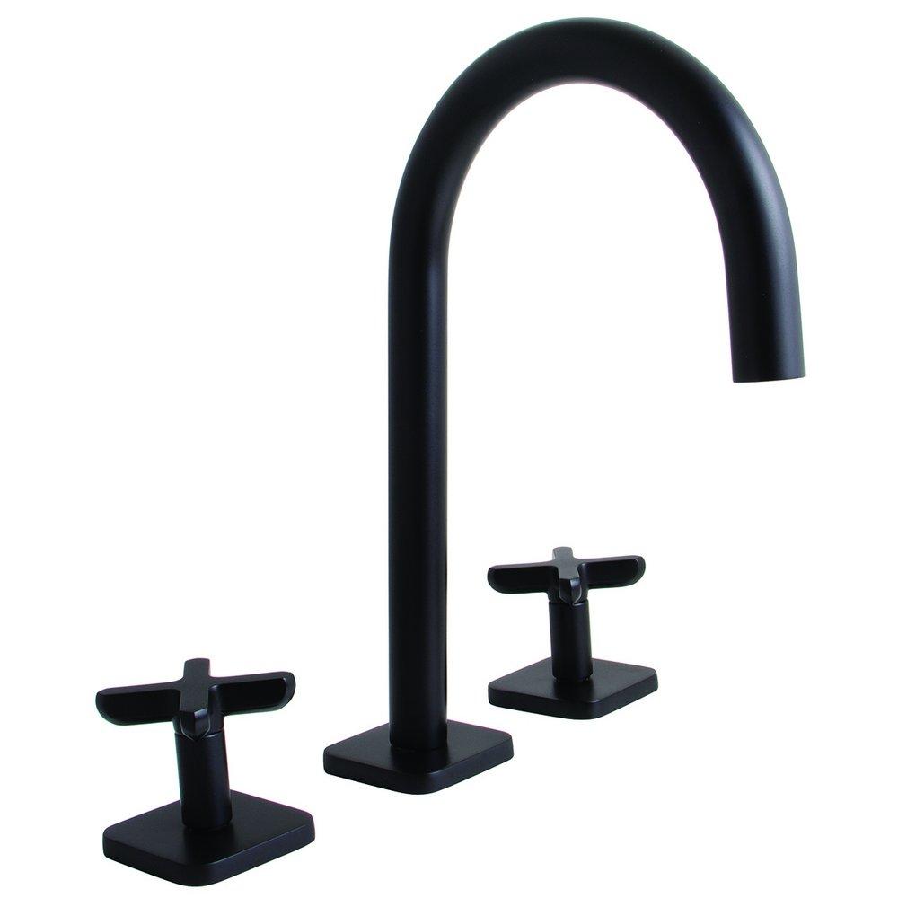 Speakman Matte Black Two Handle Widespread Bathroom Sink Faucet 