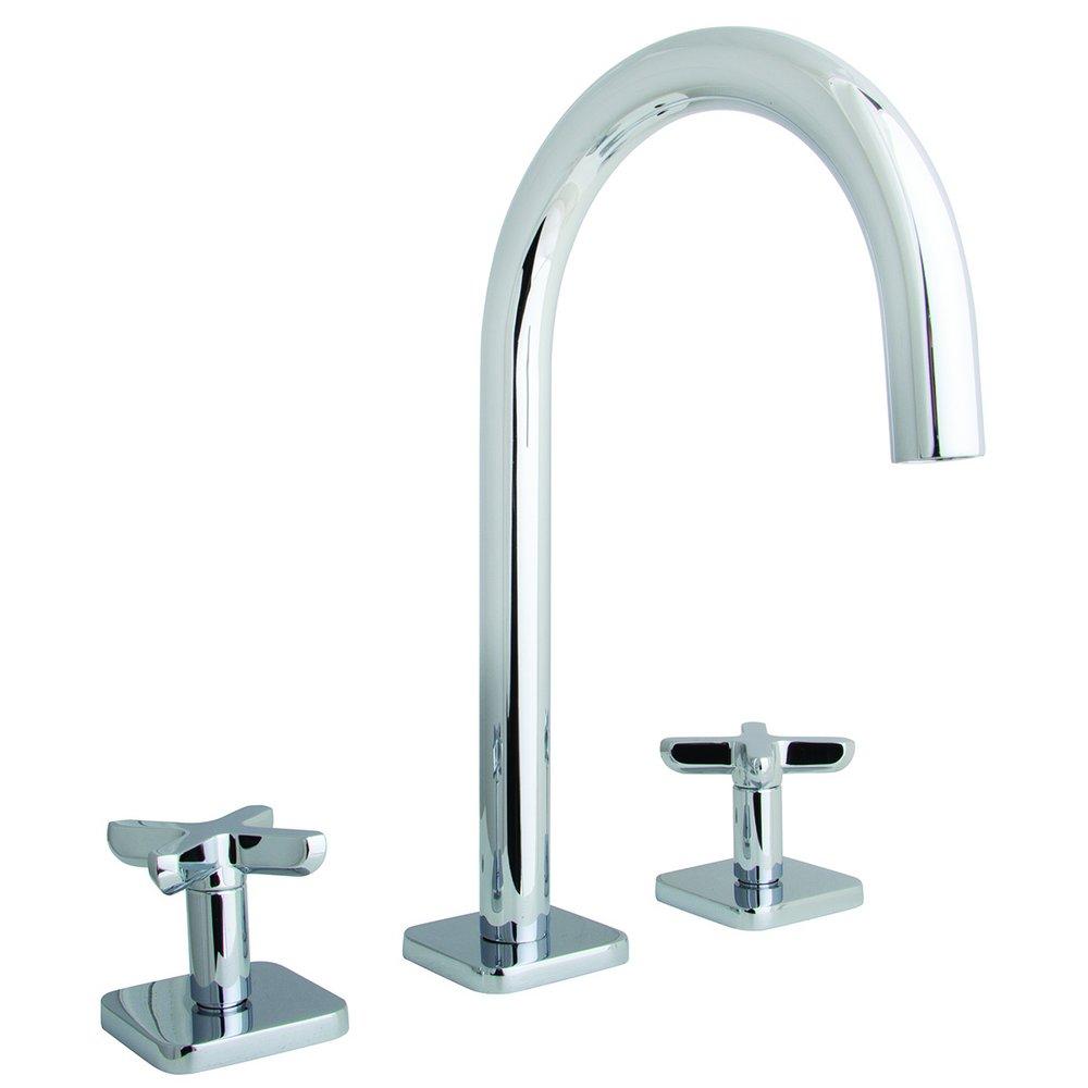 Speakman Polished Chrome Two Handle Widespread Bathroom Sink Faucet 
