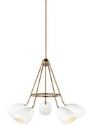21-1/4 in. 60W 1-Tier 5-Light Mid-century and Modern Chandelier in Matte White