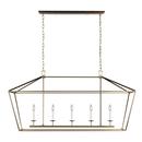 24-19/50 x 16-22/25 in. 60W 1-Tier 5-Light Geometric and Transitional Chandelier in Satin Brass