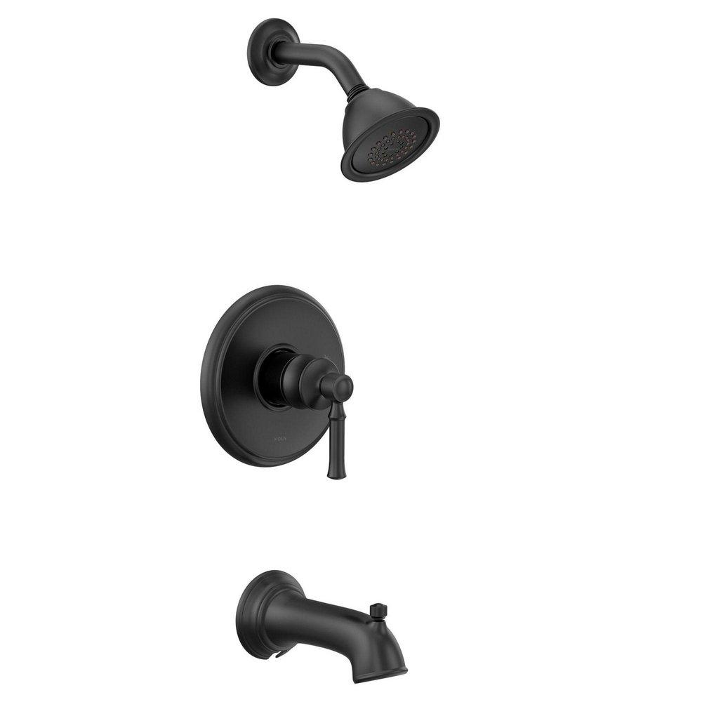 Moen Matte Black Single Handle Single Function Bathtub & Shower Faucet (Trim Only) 