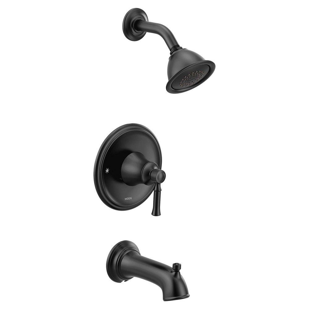 Moen Matte Black Single Handle Single Function Bathtub & Shower Faucet (Trim Only) 