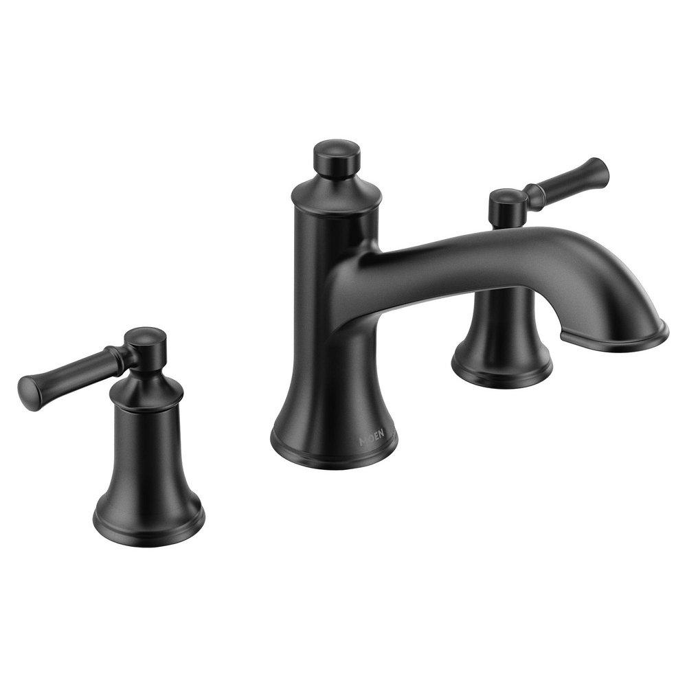Moen Matte Black Two Handle Roman Tub Faucet (Trim Only) 