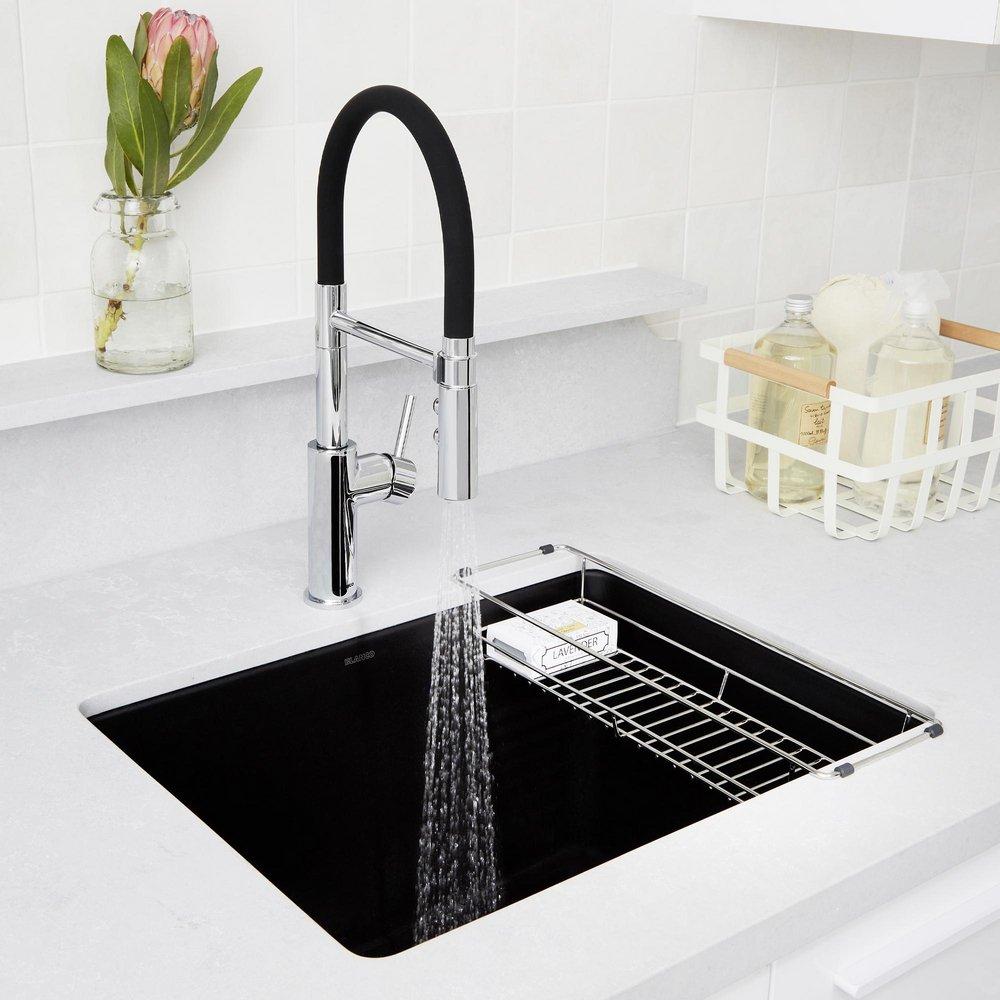 BLANCO Coal Black 25 x 22 in. Dual Mount Laundry Sink 