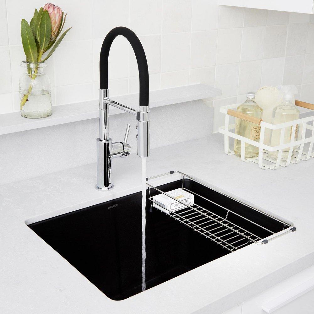 BLANCO Coal Black 25 x 22 in. Dual Mount Laundry Sink 