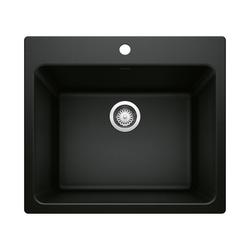 25 x 22 in. Dual Mount Laundry Sink in Coal Black