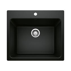 25 x 22 in. Dual Mount Laundry Sink in Coal Black