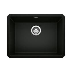 23-4/9 in. Undermount Silgranit Single Bowl Kitchen Sink in Coal Black