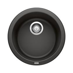 17-3/4 x 17-3/4 in. 1-Hole Dual Mount Granite Composite Bar Sink in Coal Black