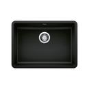 25 in. Undermount Silgranit Single Bowl Kitchen Sink in Coal Black
