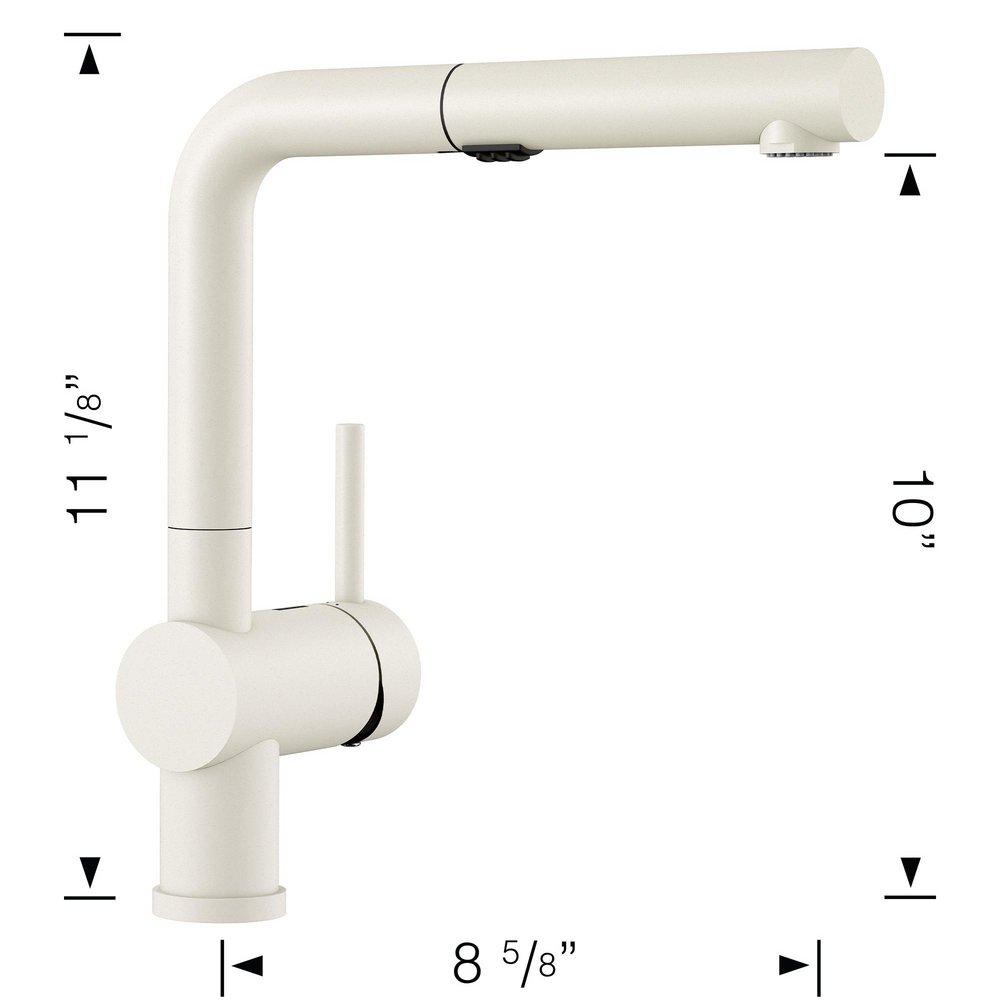 BLANCO White Single Handle Pull Out Kitchen Faucet 