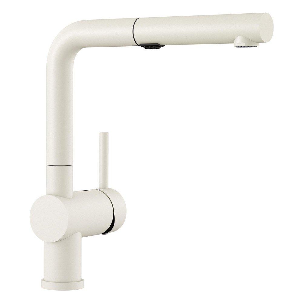 BLANCO White Single Handle Pull Out Kitchen Faucet 