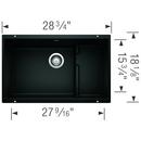 BLANCO Coal Black 28-3/4 x 18-1/8 in. No Hole Granite Composite Single Bowl Undermount Kitchen Sink 