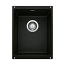13-3/4 in. Undermount Silgranit Single Bowl Kitchen Sink in Coal Black