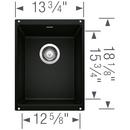 BLANCO Coal Black 13-3/4 x 18 in. No Hole Granite Composite Single Bowl Undermount Kitchen Sink 