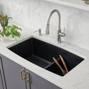 BLANCO Coal Black 33 x 19 in. No Hole Granite Composite Double Bowl Undermount Kitchen Sink 